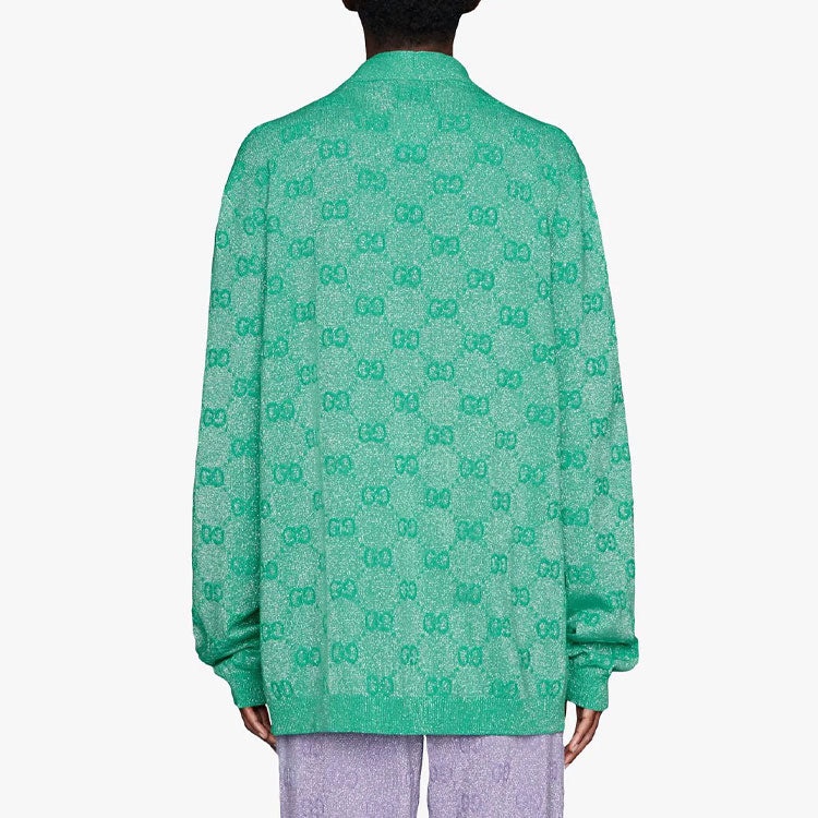 (WMNS) Gucci GG Sparkling Wool Cardigan 'Mint' 599271-XKA5X-3136 - 3