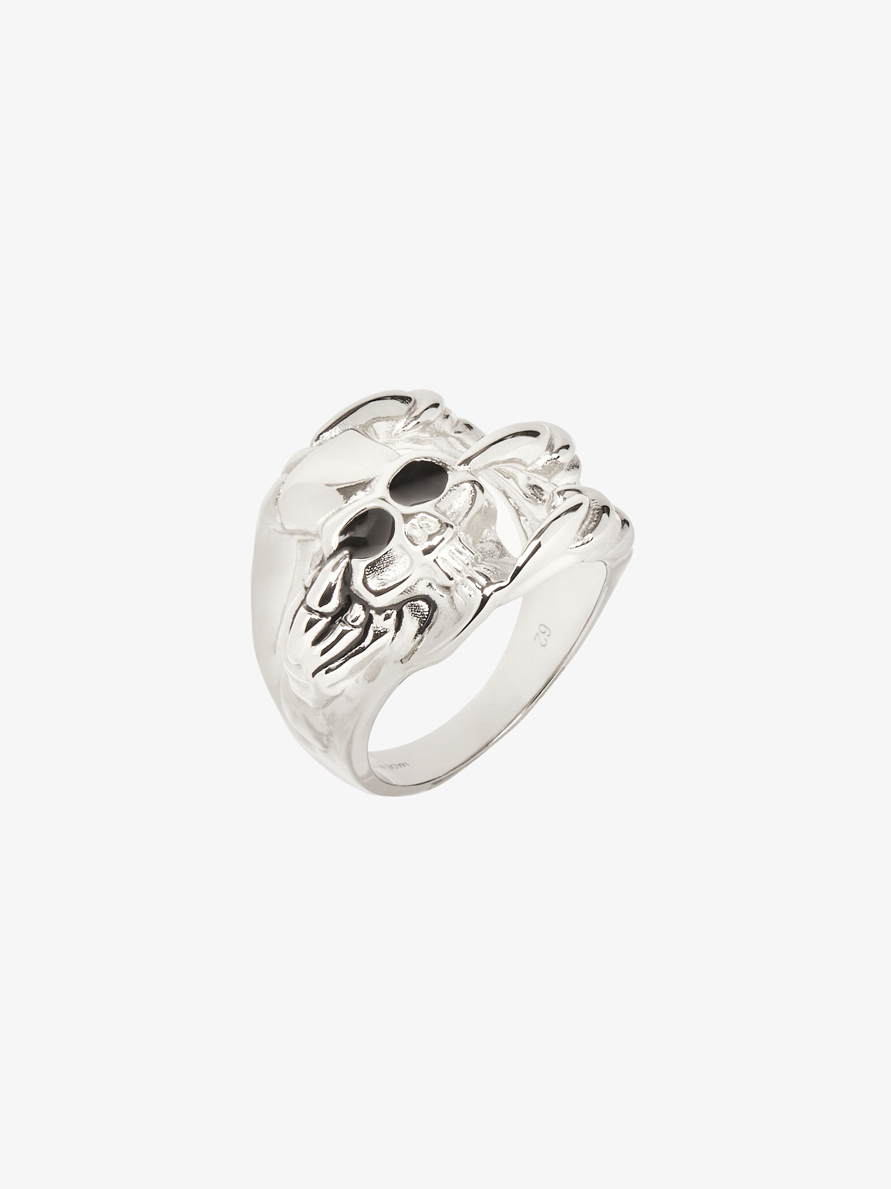 G SKULL RING IN METAL AND ENAMEL - 4