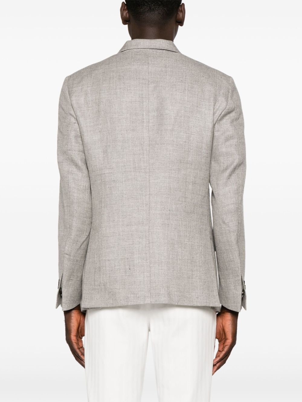 stand-up collar single-breasted blazer - 4