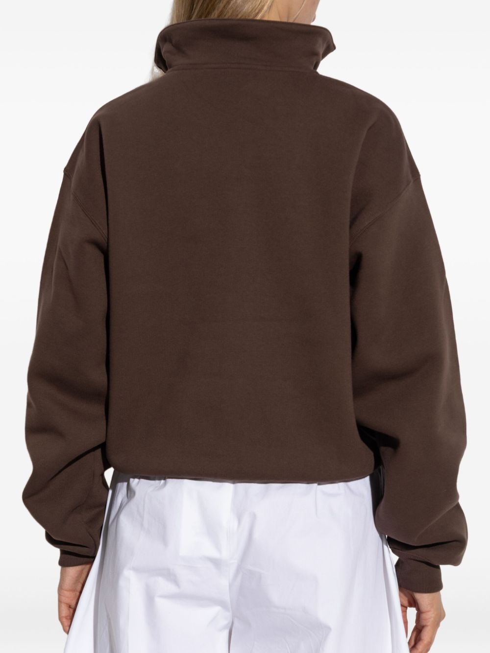 logo-patch half-zip sweatshirt - 4