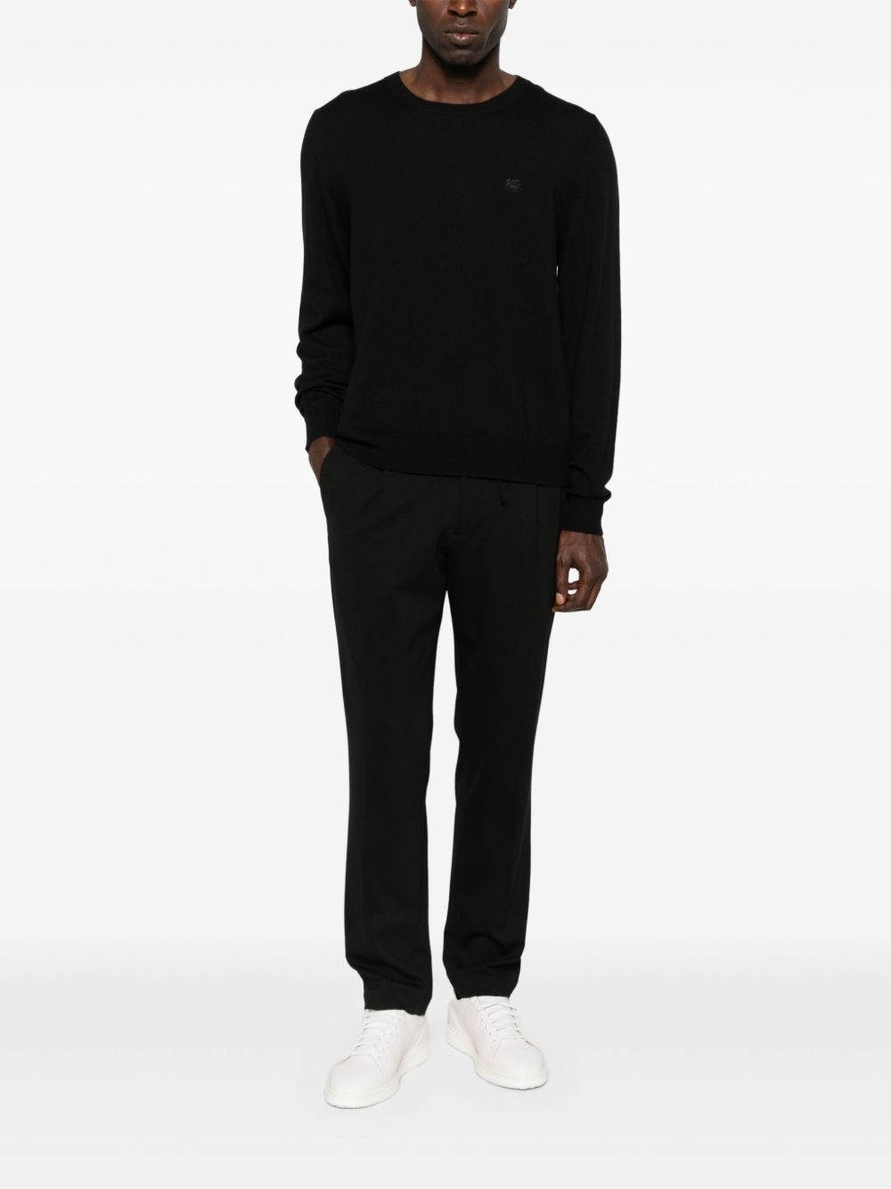 embroidered-logo sweater - 2