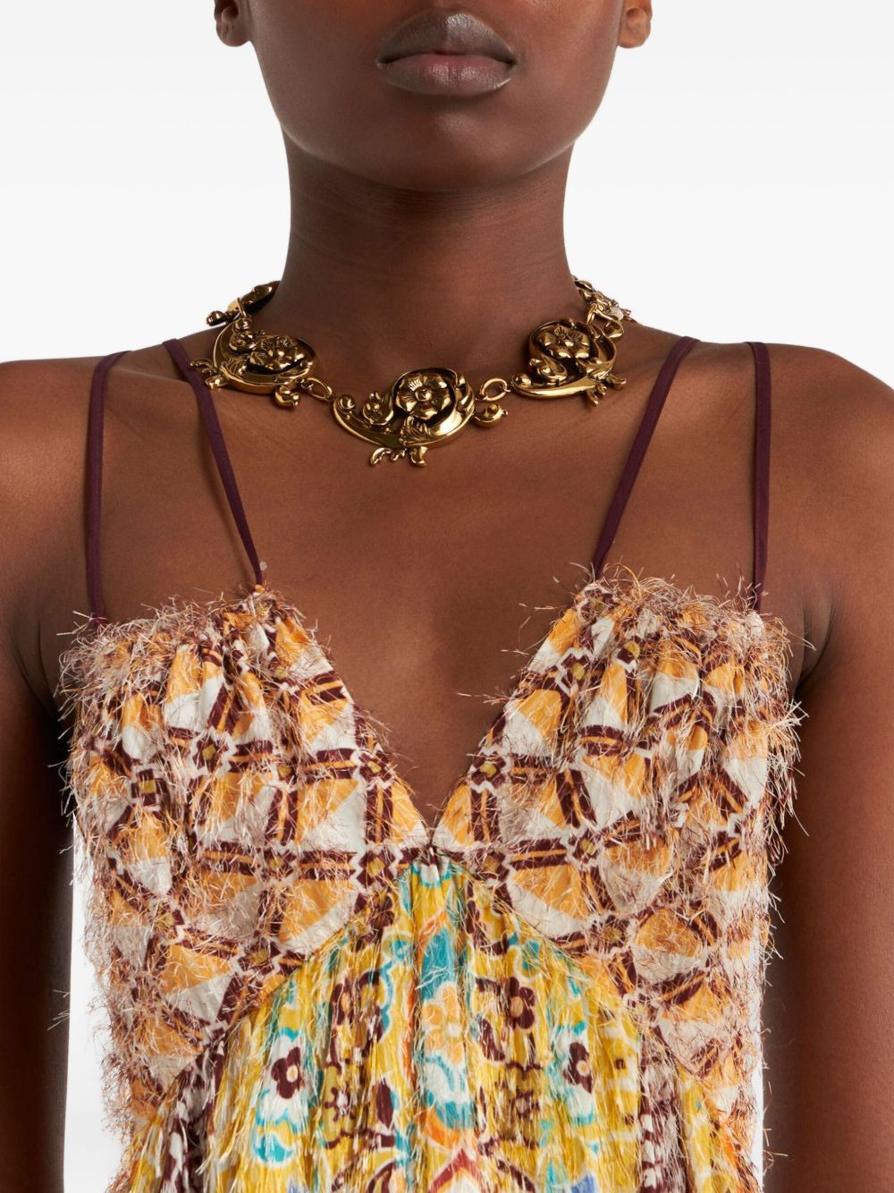 baroque-style flower necklace - 2