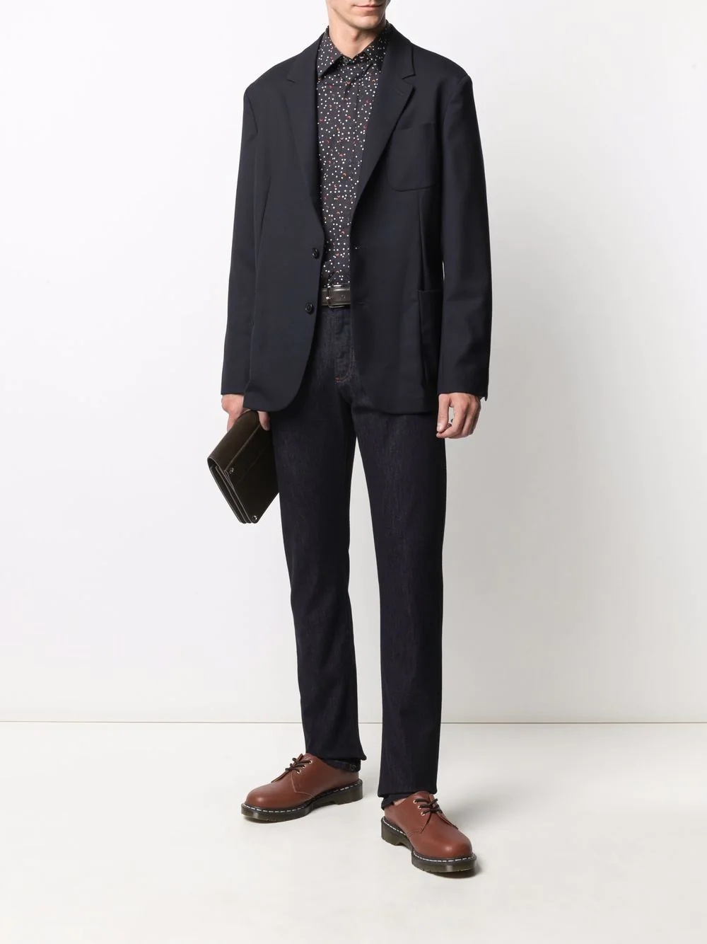 darted single-breast wool blazer - 2