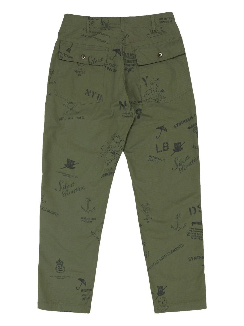 Fatigue graffiti-print trousers - 2