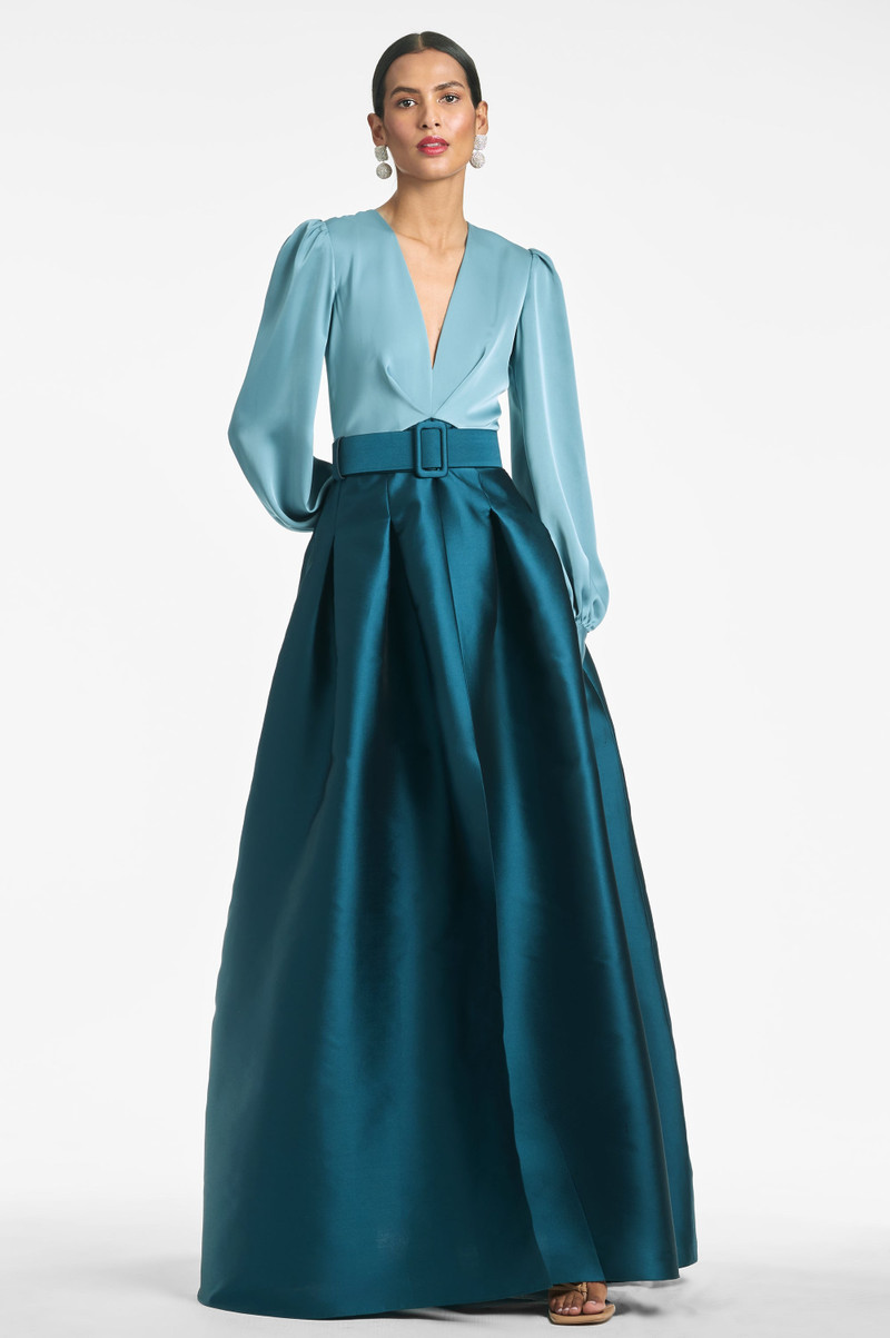 SACHIN & BABI Zoe Gown - Seaglass/Deep Teal outlook