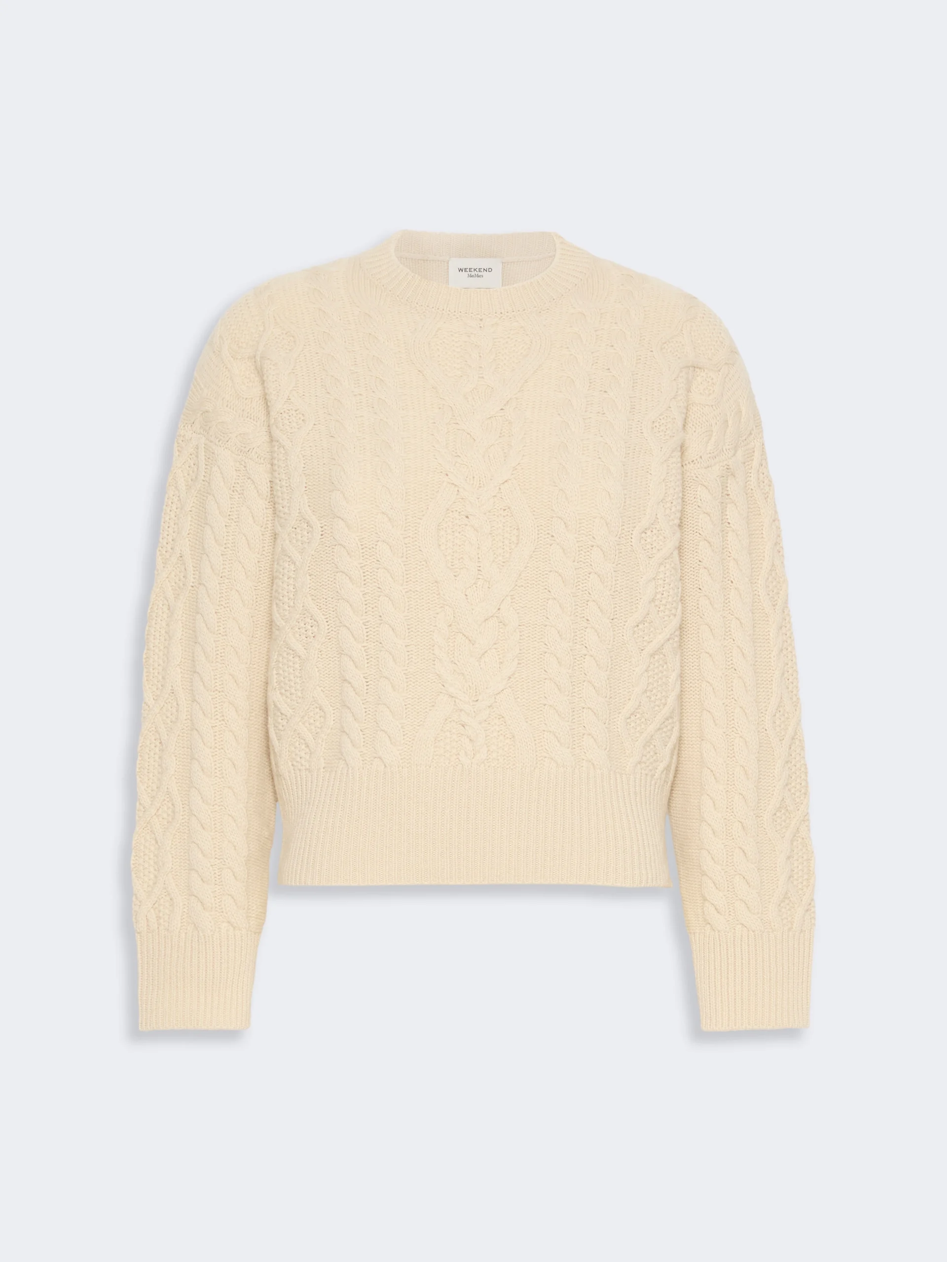 ALBEN Cable knit wool yarn jumper - ICE - 1