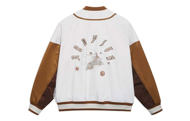 Li-Ning Li-Ning BadFive Graphic Baseball Jacket 'White Brown' AJMT017-4 outlook