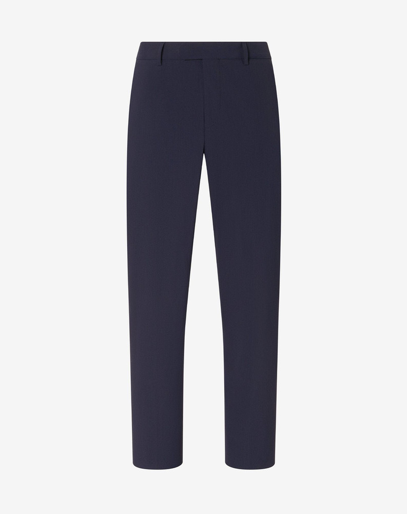 Dark blue technical wool fabric chinos 1