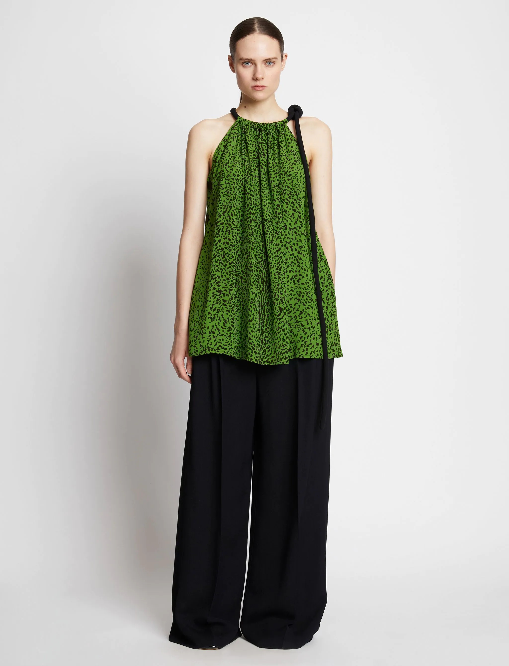 Printed Leopard Crepe De Chine Top - 3