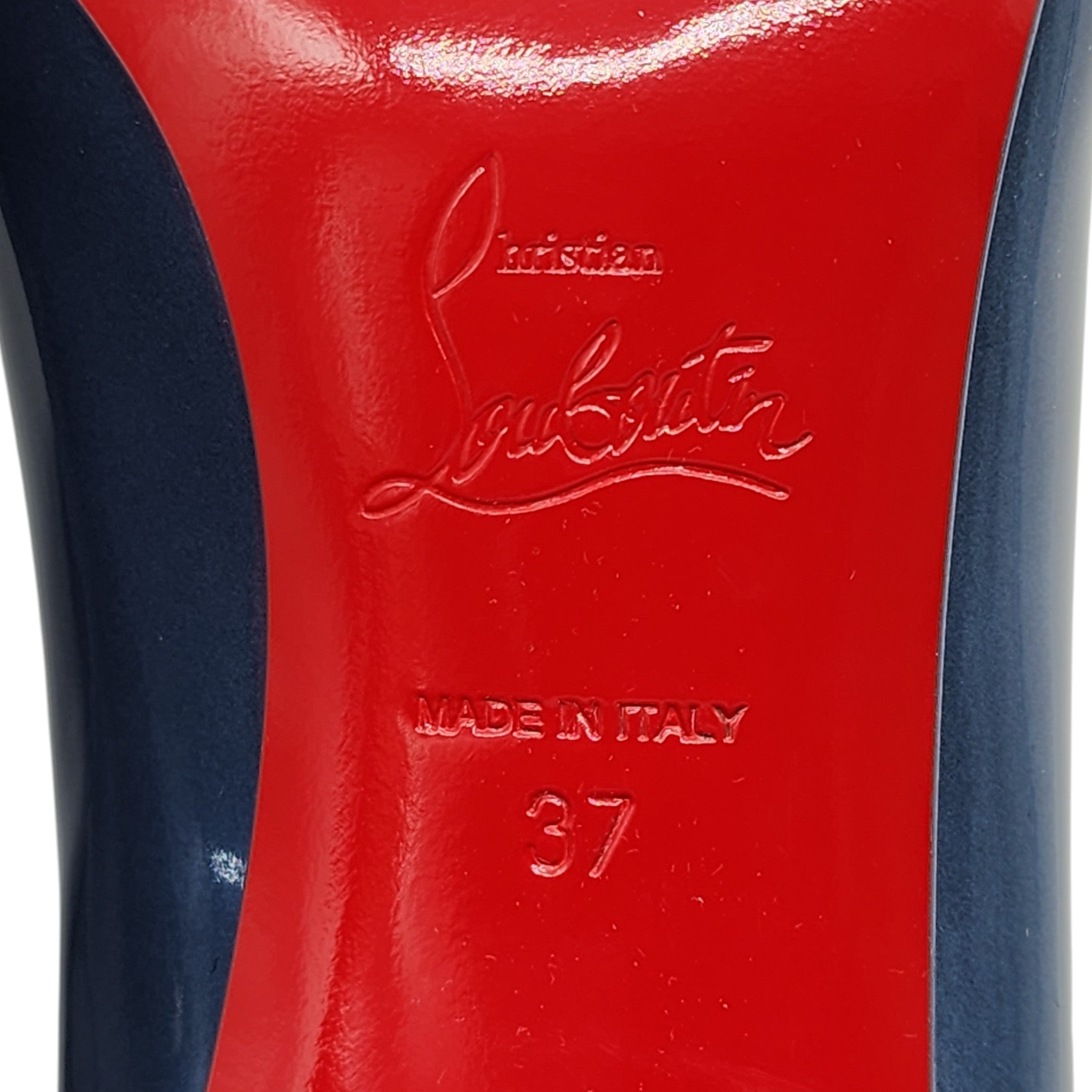 Christian Louboutin Miss Jane Pumps 55mm - Leather - Blue - 37 - 8