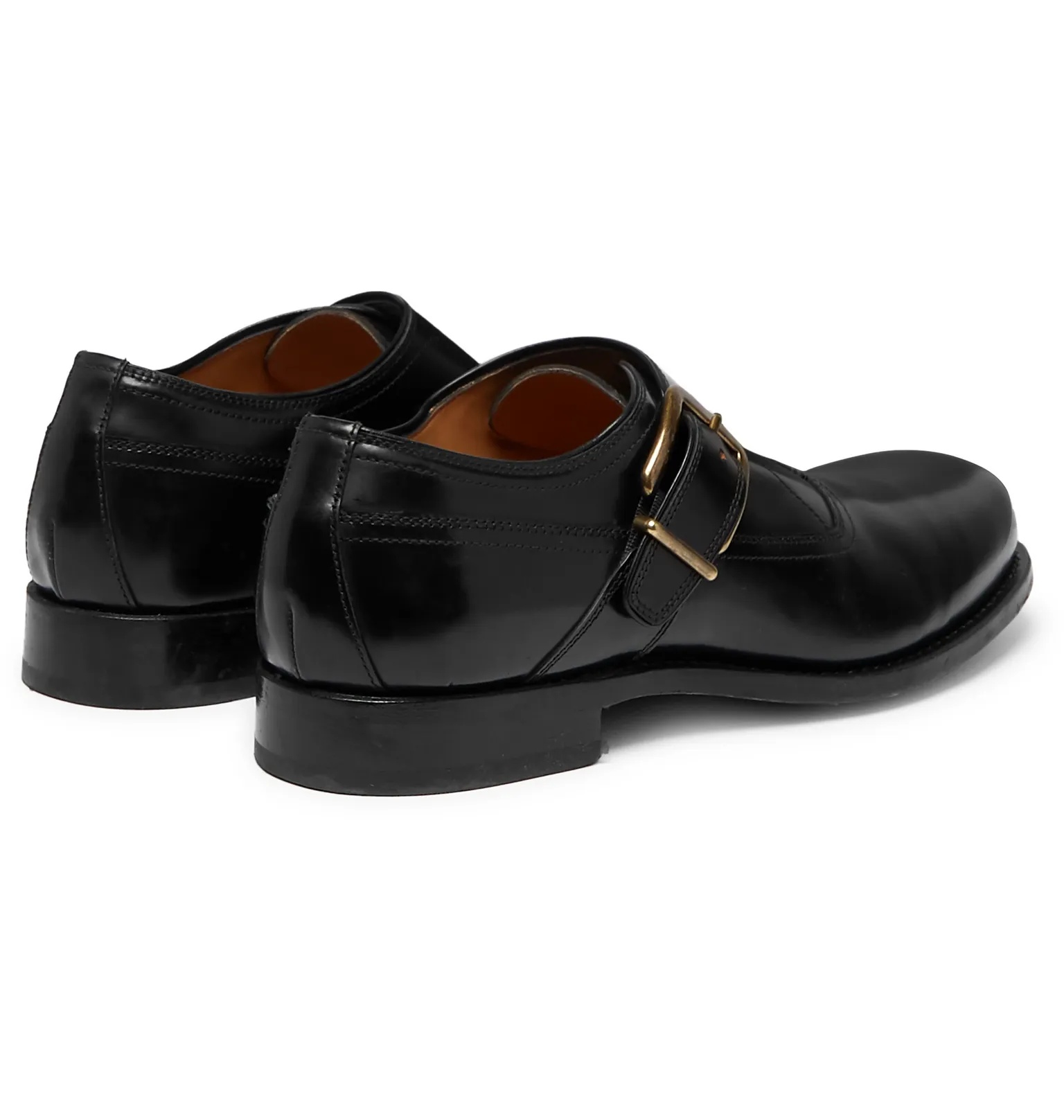 Leather Monk-Strap Derby Shoes - 6