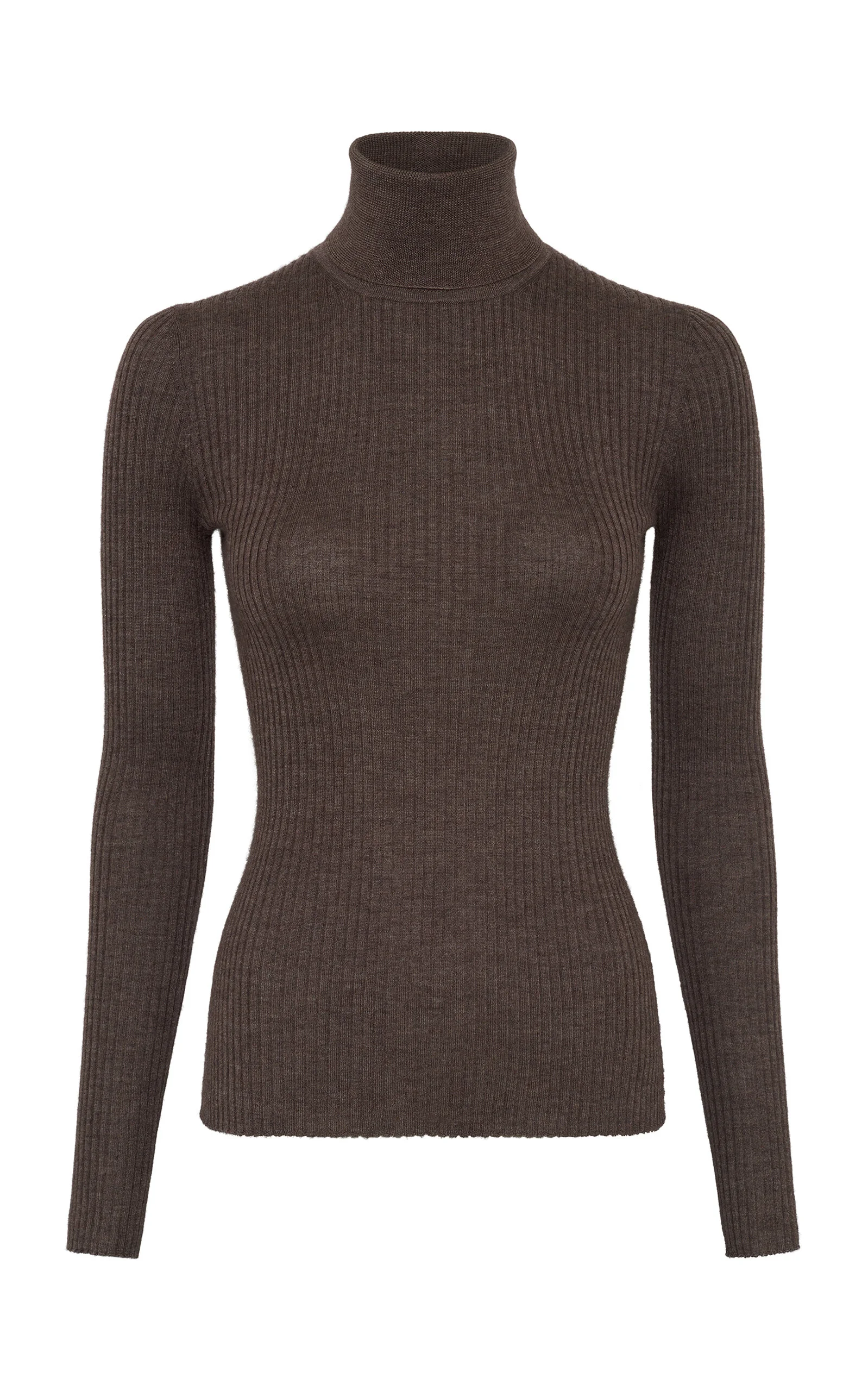 Peppe Turtleneck Wool-Silk Top brown - 1