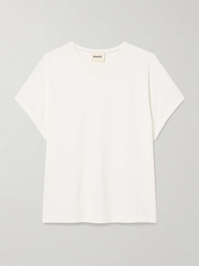 Devra cotton-blend jersey T-shirt Cream - 1
