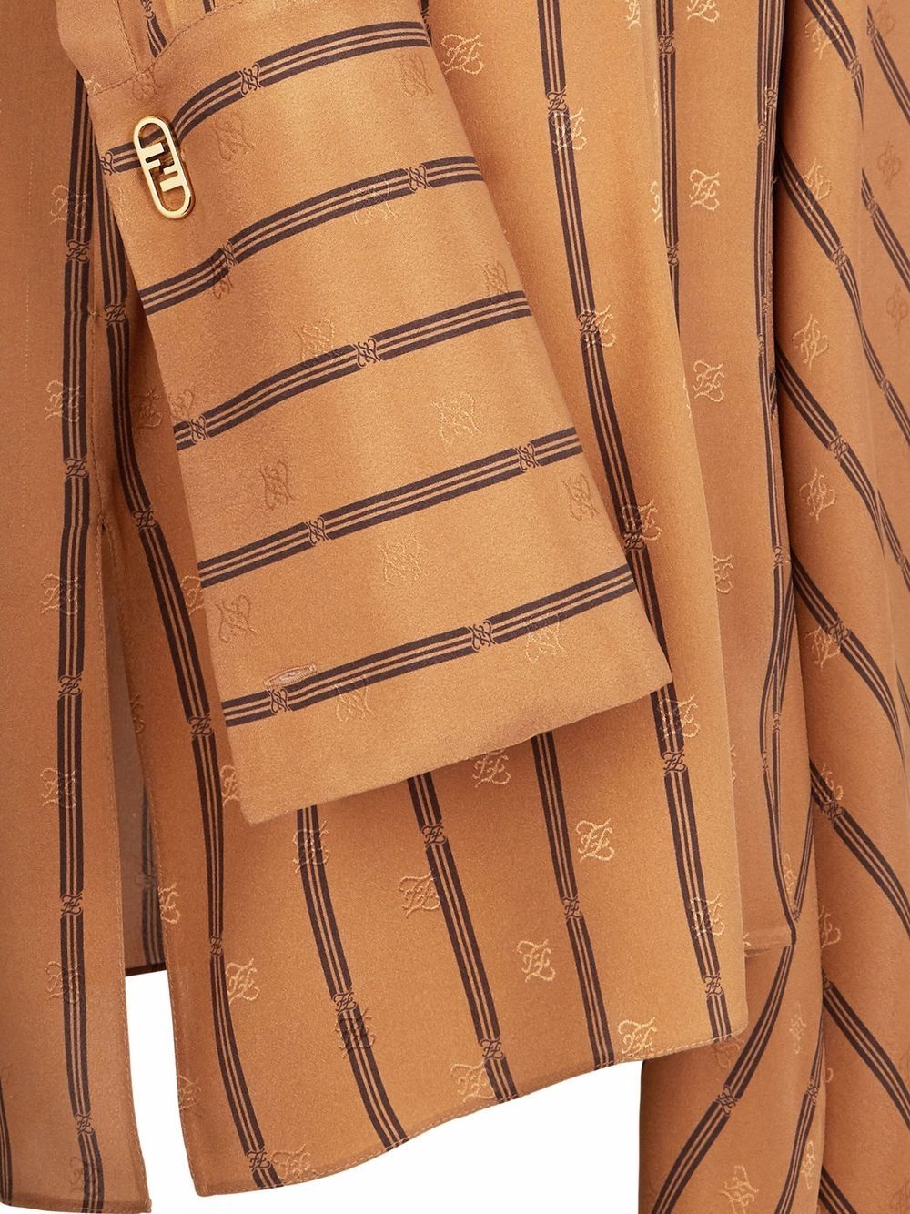Karligraphy striped silk dress - 3
