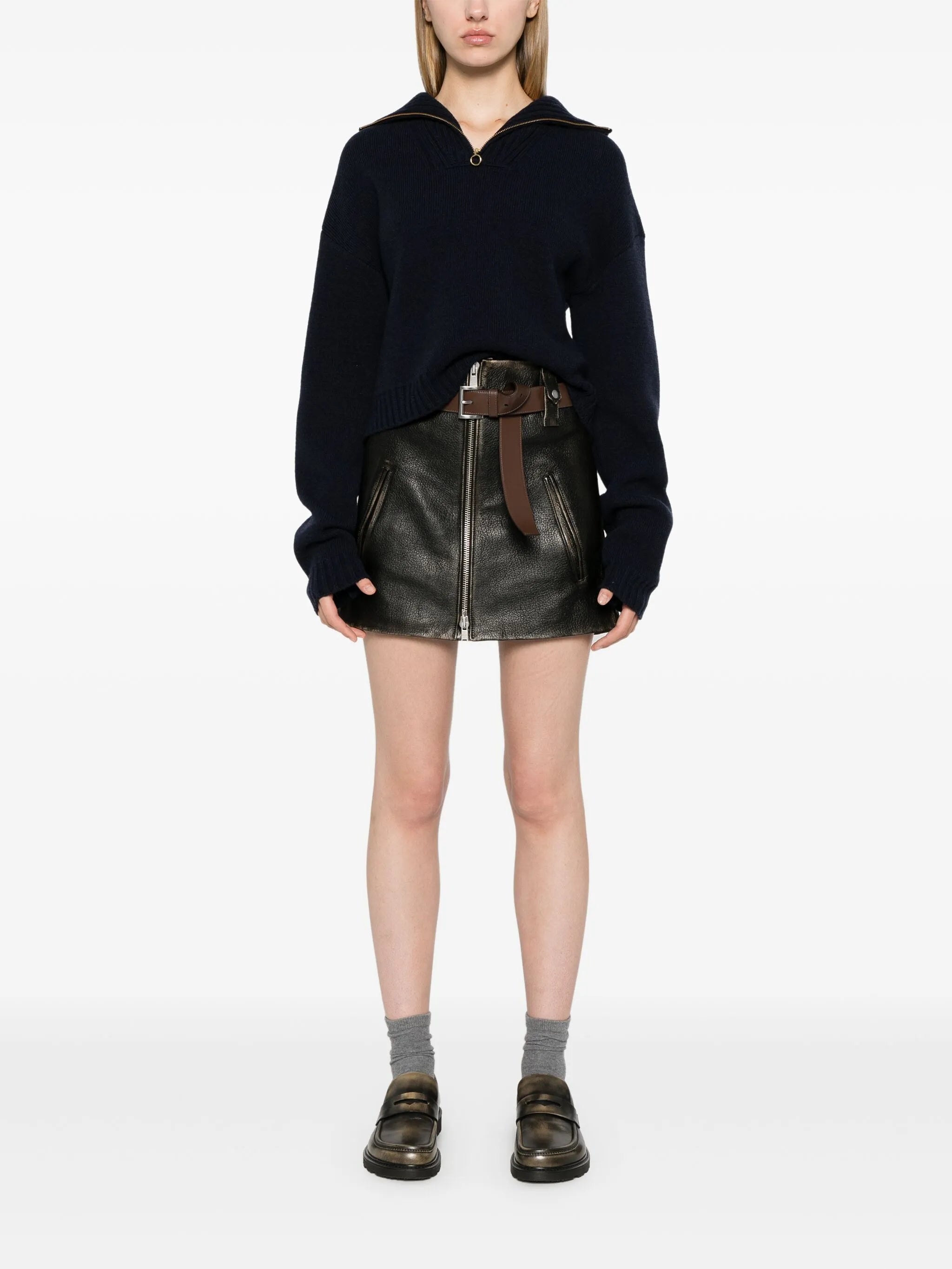 Leather Mini Skirt - 3