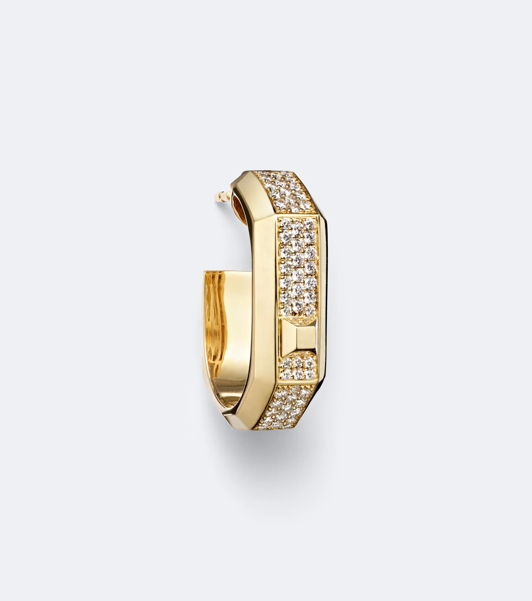 Moderniste 18kt gold single hoop earring with diamonds - 1