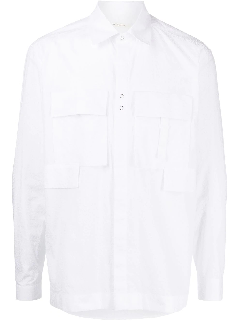 patch-pocket long-sleeve shirt - 1