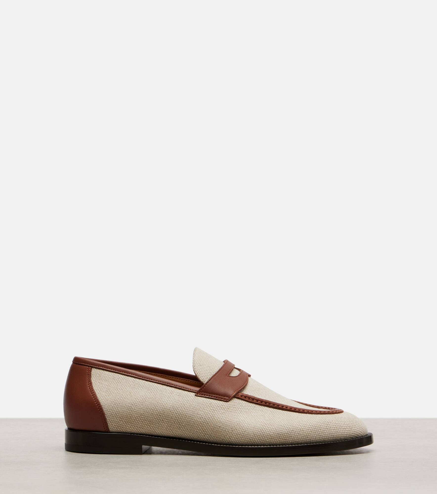 Sergio leather-trimmed penny loafers - 4