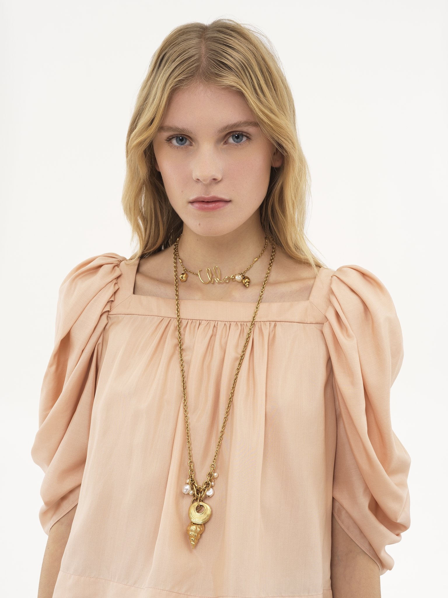 PUFF-SLEEVE PLEATED TOP IN SILK POPLIN - 6