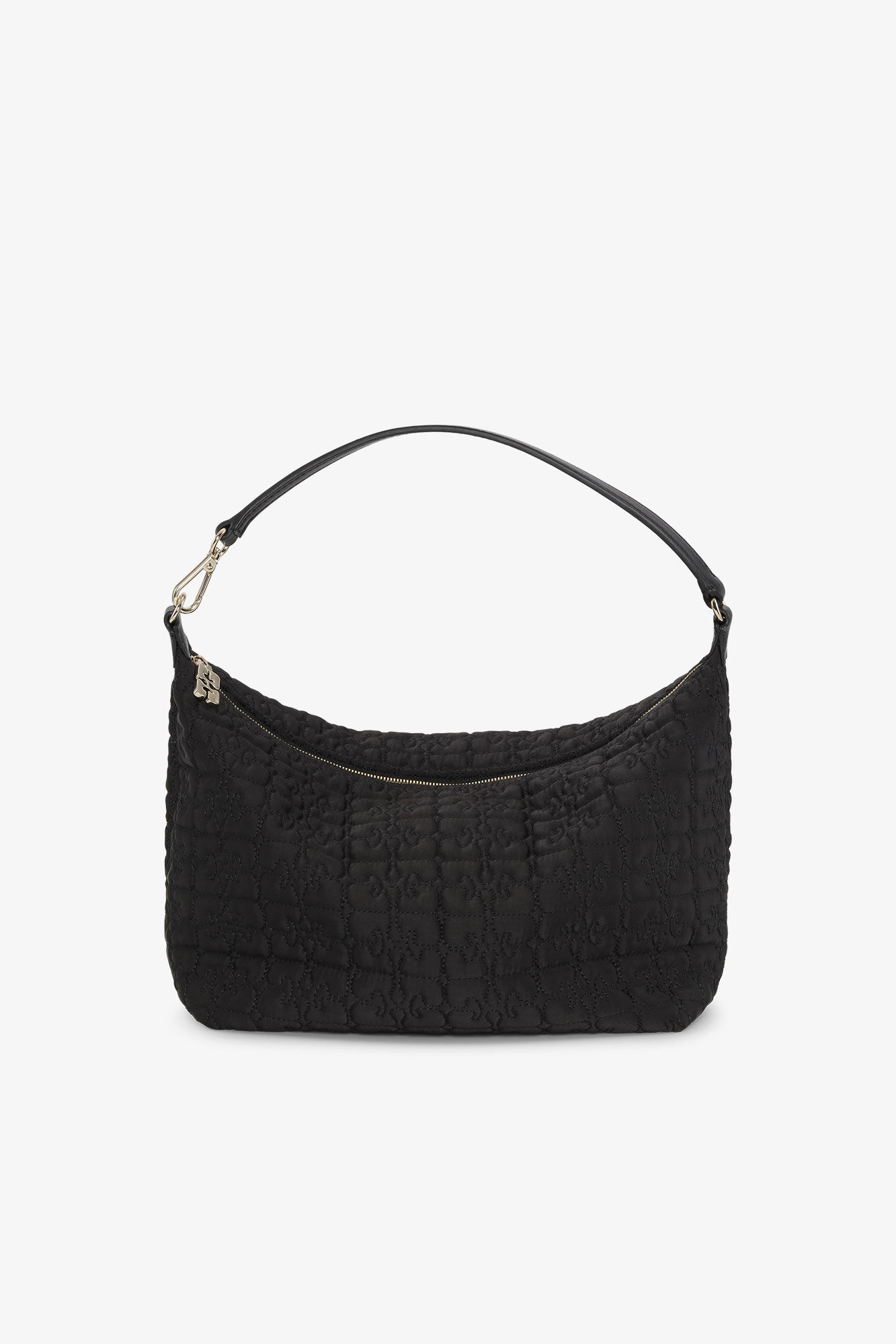 BLACK MEDIUM BUTTERFLY POUCH SATIN BAG - 1