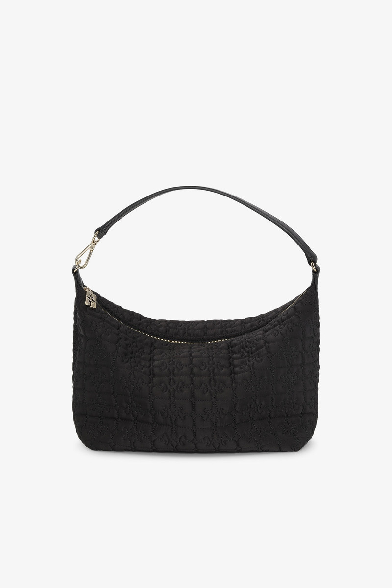 BLACK MEDIUM BUTTERFLY POUCH SATIN BAG 1