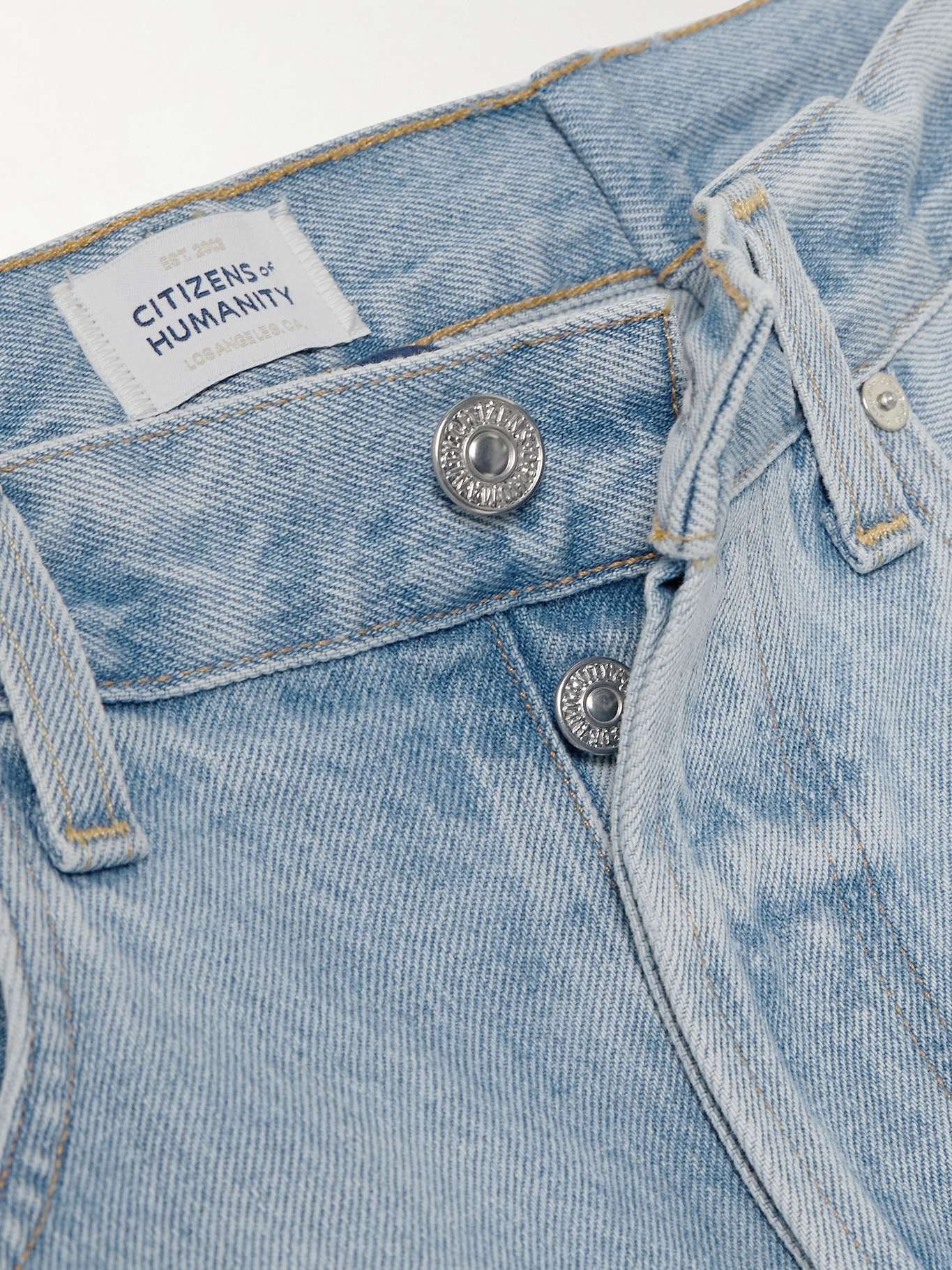 Horseshoe frayed high-rise wide-leg jeans Light denim - 5