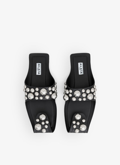 Alaïa FOLDED FLAT MULES WITH SPHERES ON CALFSKIN outlook