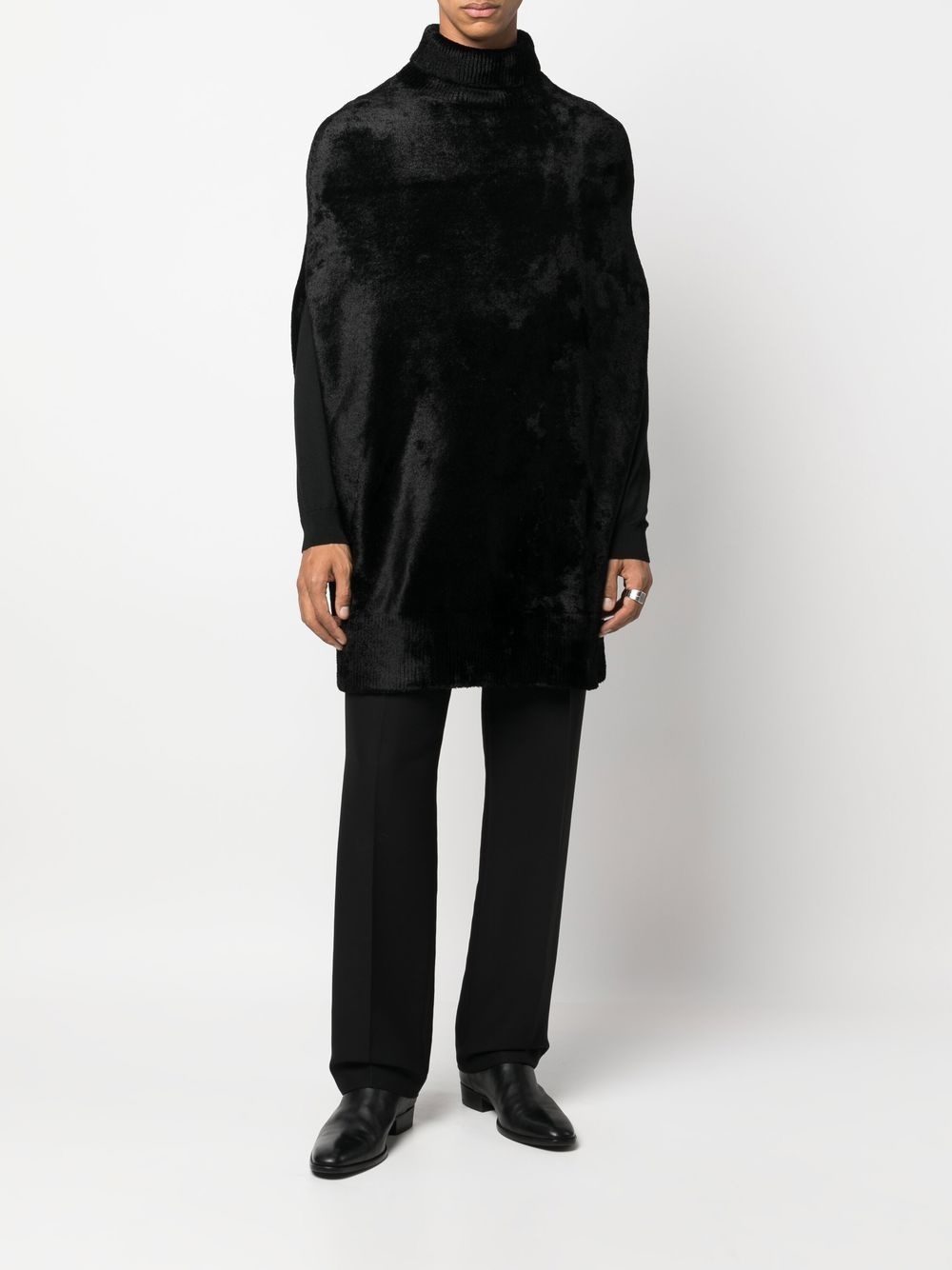 roll-neck draped jumper - 3