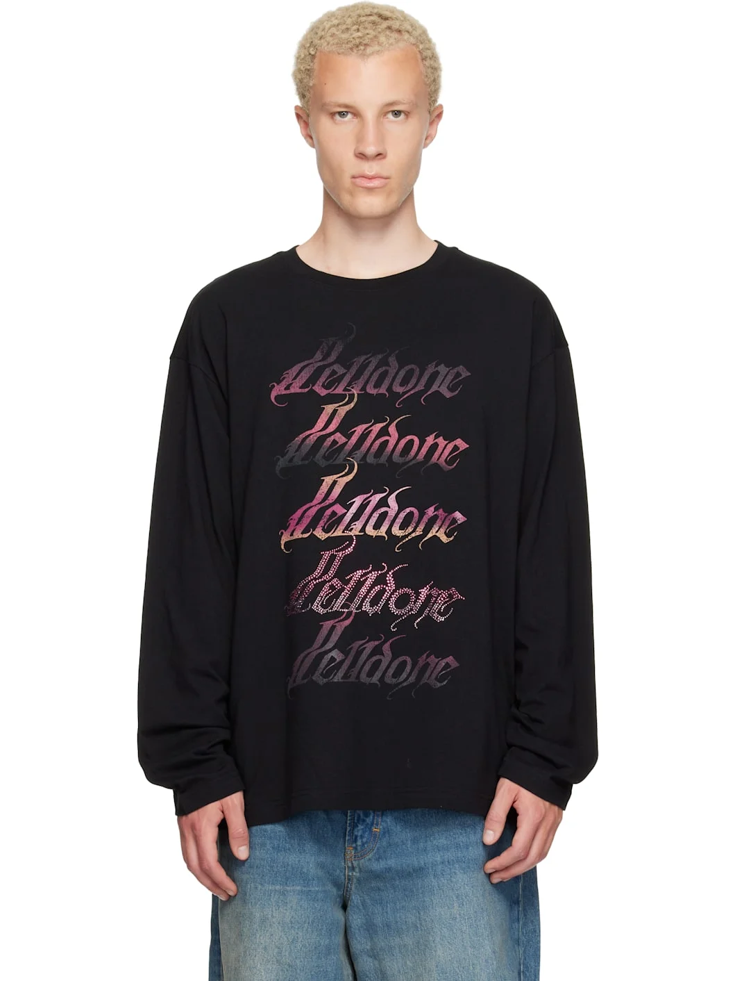 Black Gradient Logo Long-Sleeved T-shirt - 1