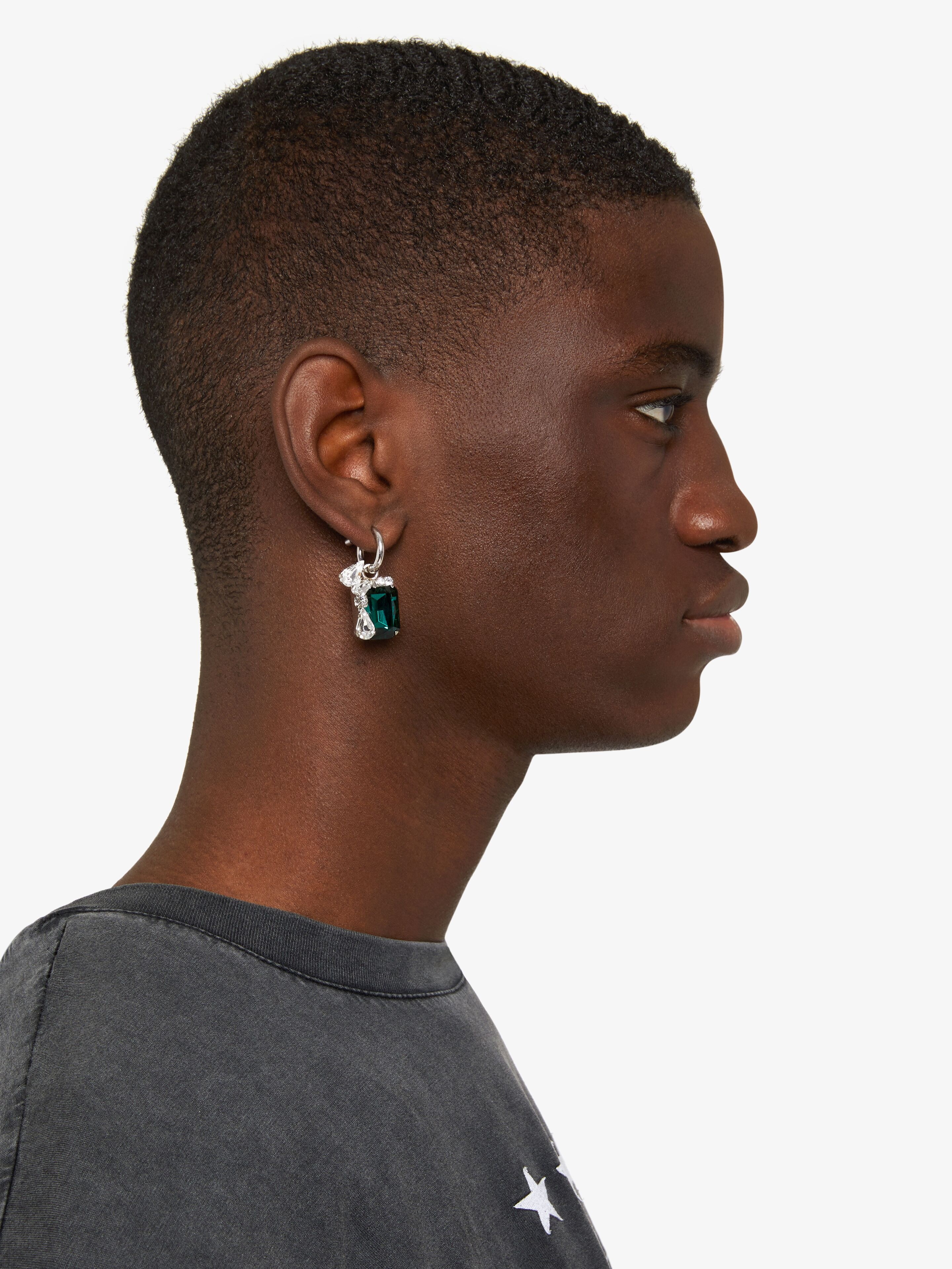 THISTLE EARRING WITH CRYSTALS - 4
