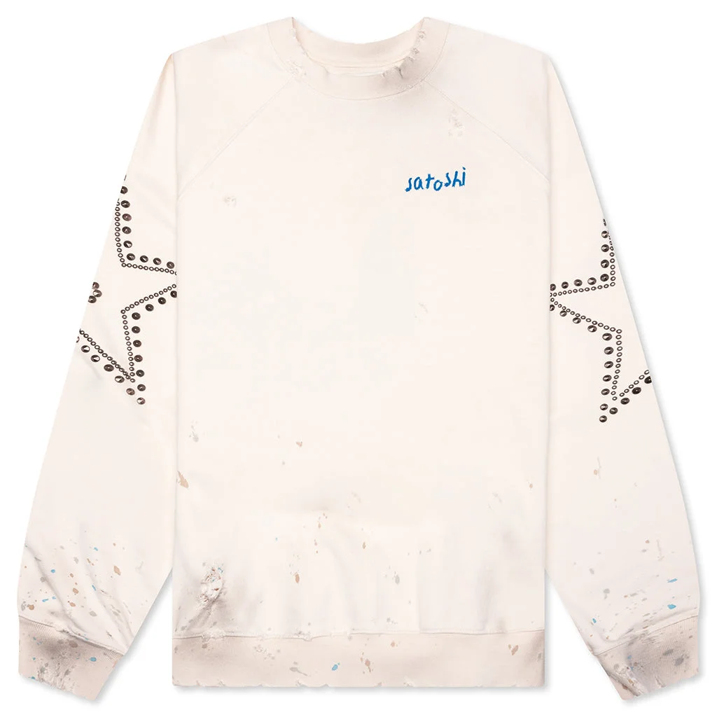 STAR STUDDED CREWNECK - VINTAGE WHITE - 1