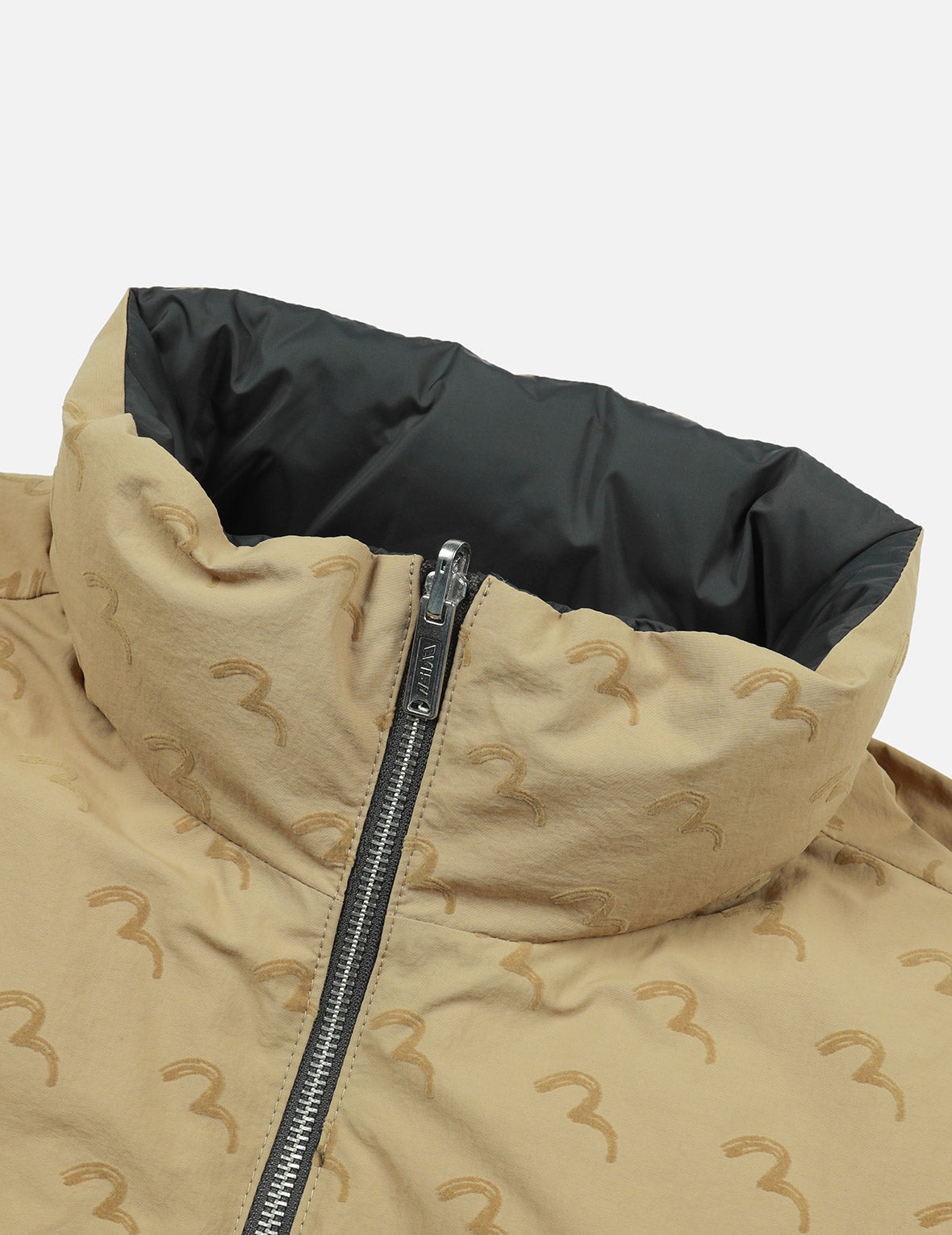 Seagull Print Loose Fit Reversible Down Jacket - 9