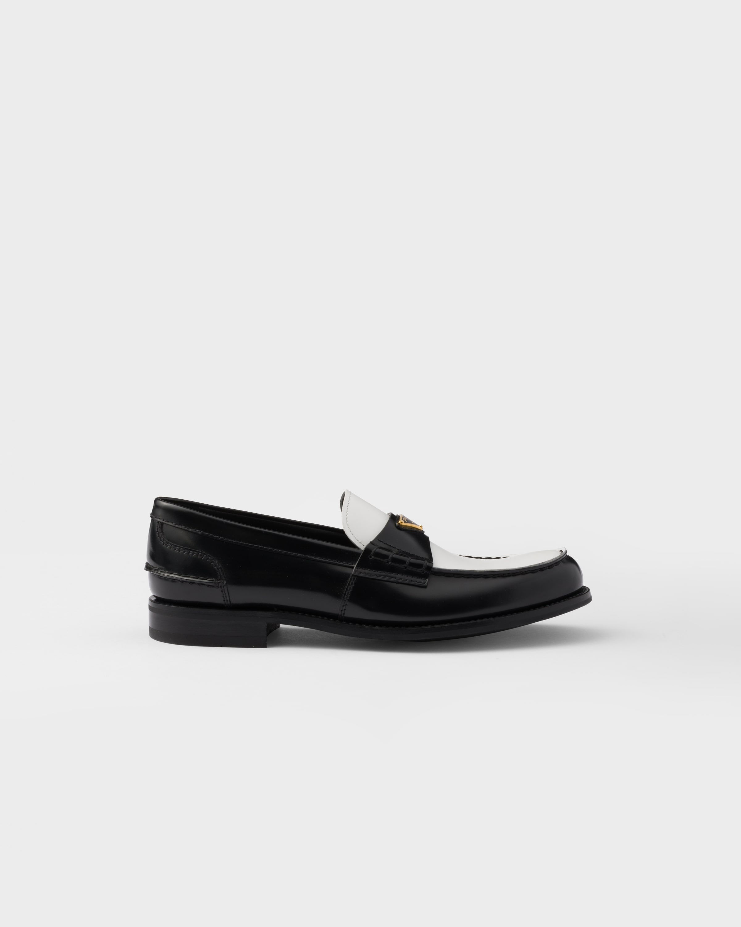 Two-tone brushed leather loafers - 2