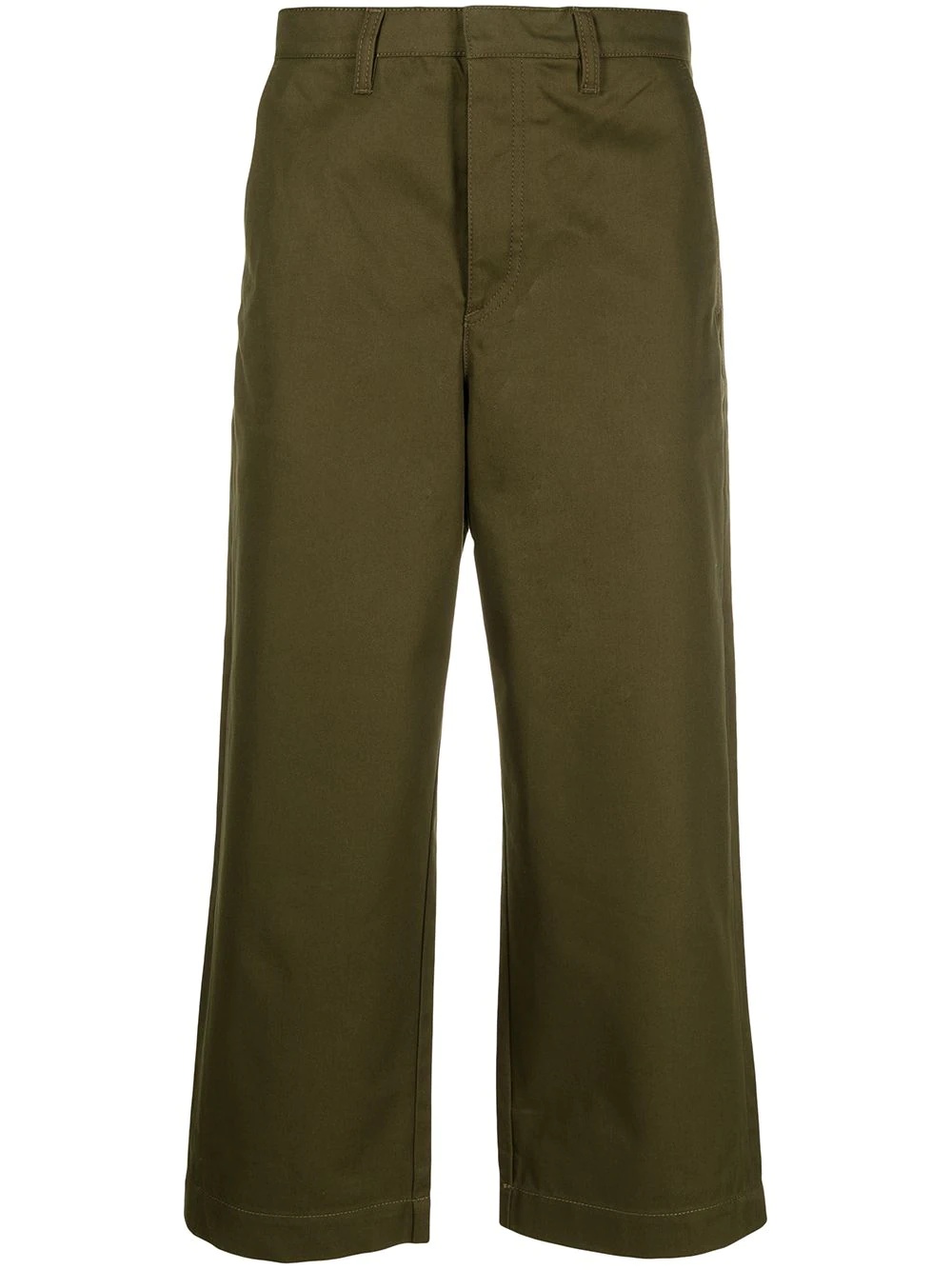 cropped straight-leg trousers - 1