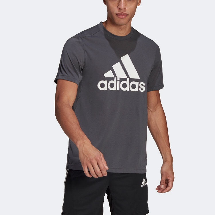 adidas Straight Casual logo Short Sleeve Gray GT3113 - 2