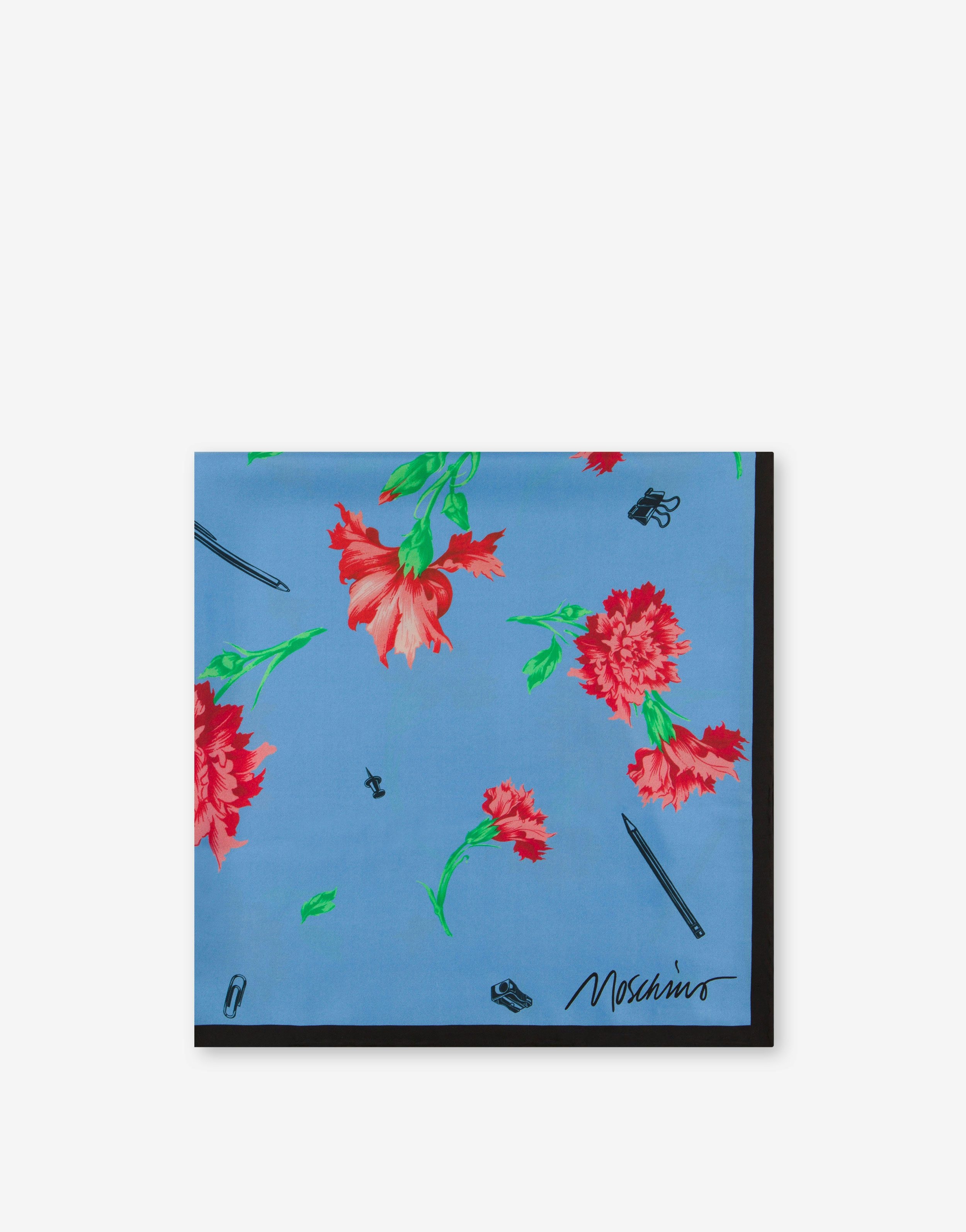 CARNATION PRINT SILK SCARF - 2
