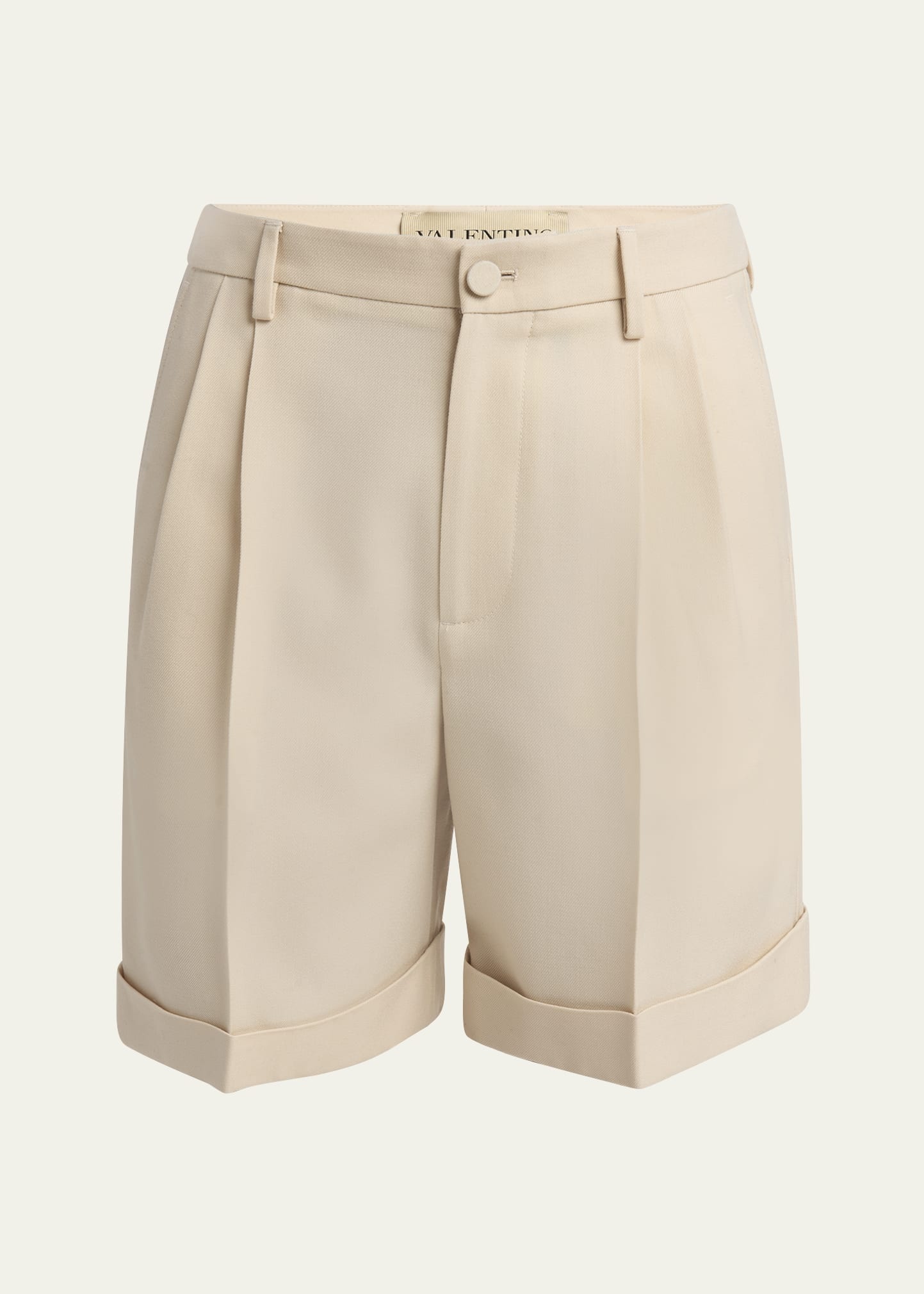 Men's Gabardine Pleated Bermuda Shorts - 1