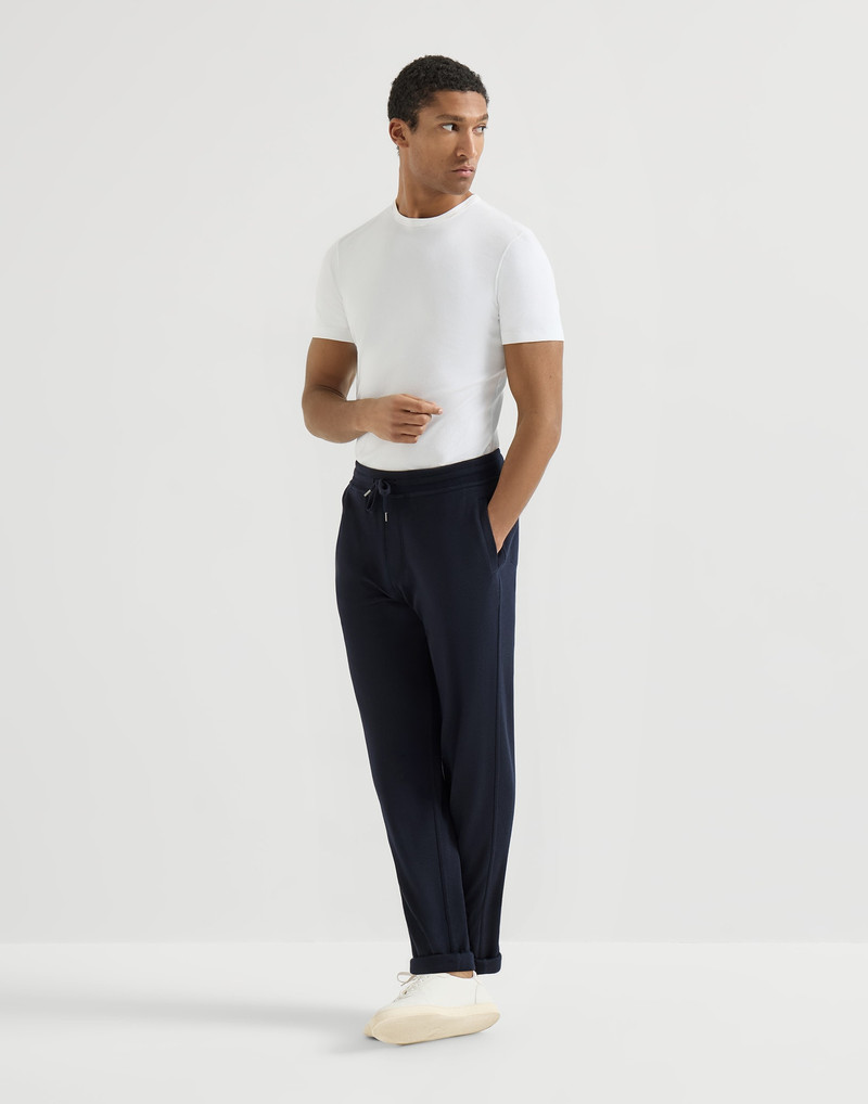 Cashmere and silk French terry trousers 5