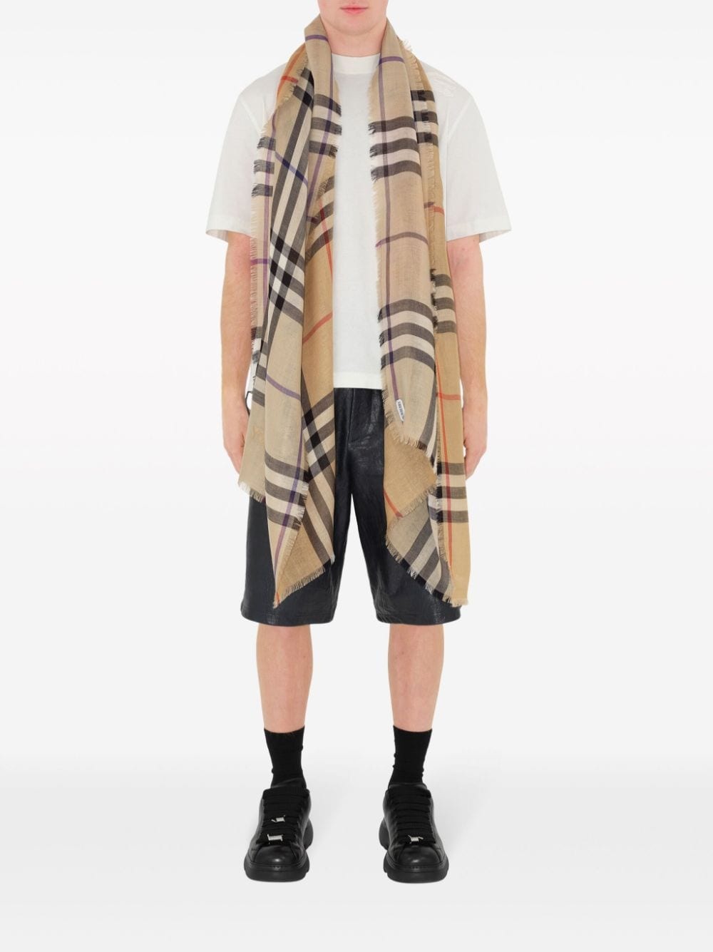 Vintage Check wool-blend scarf - 4