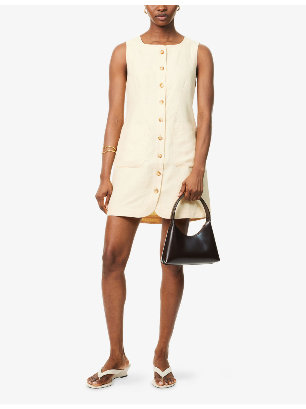 Emma Button-Down Linen Mini Dress - 2
