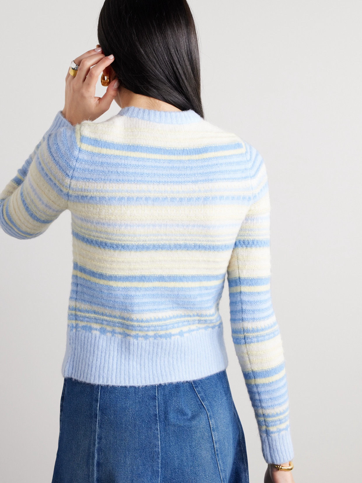 Striped Knitted Cardigan - 3