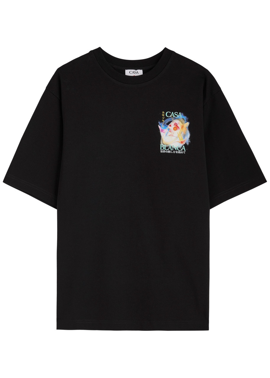Casablanca Galactic Connection Printed Cotton T-shirt - 1