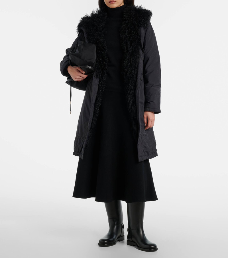 Yves Salomon Hooded shearling-trimmed down coat outlook