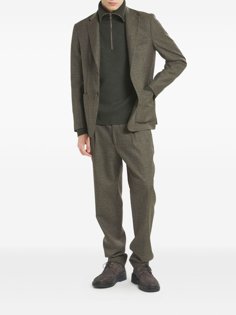 BARENA checked single-breasted blazer outlook