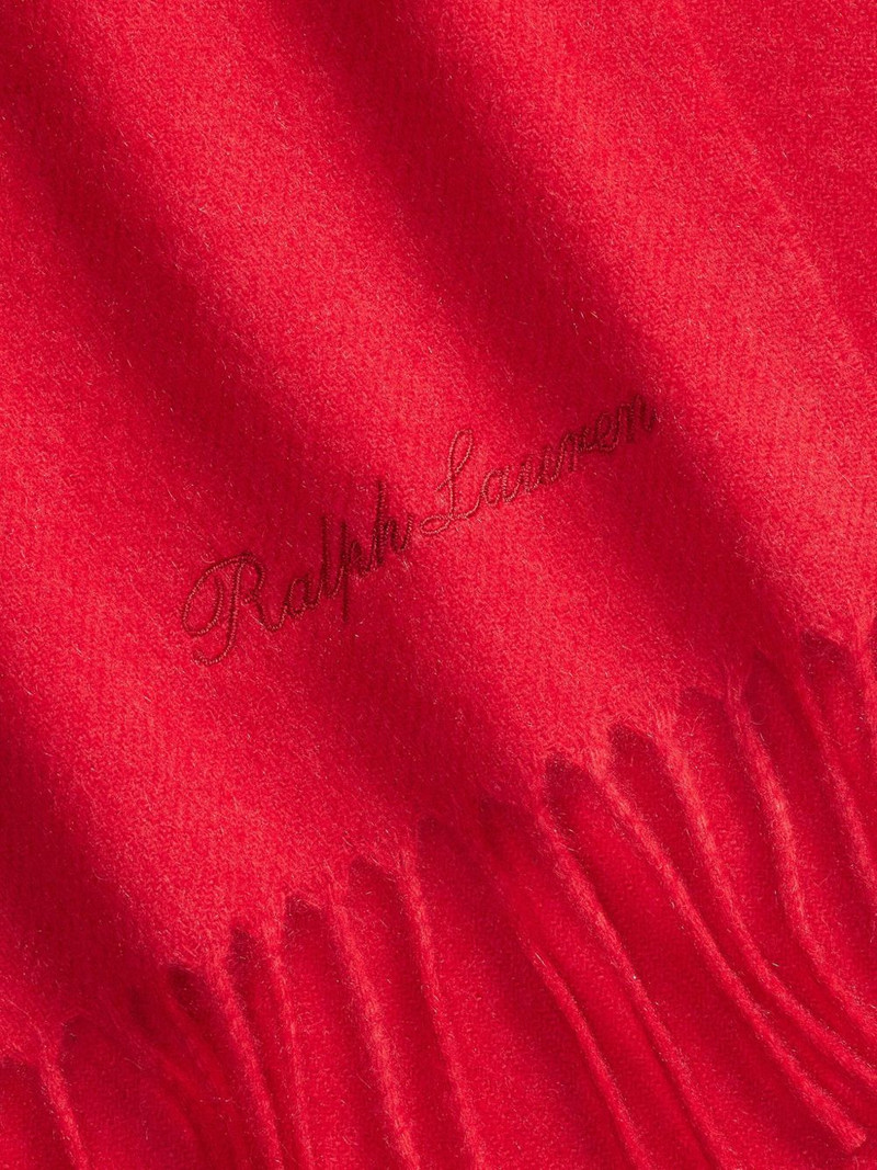 Ralph Lauren woven cashmere fringed scarf outlook