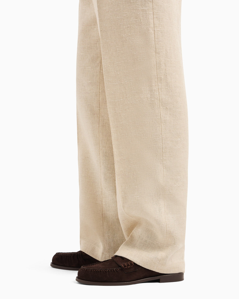 DENIM-EFFECT LINEN-BLEND TROUSERS 5
