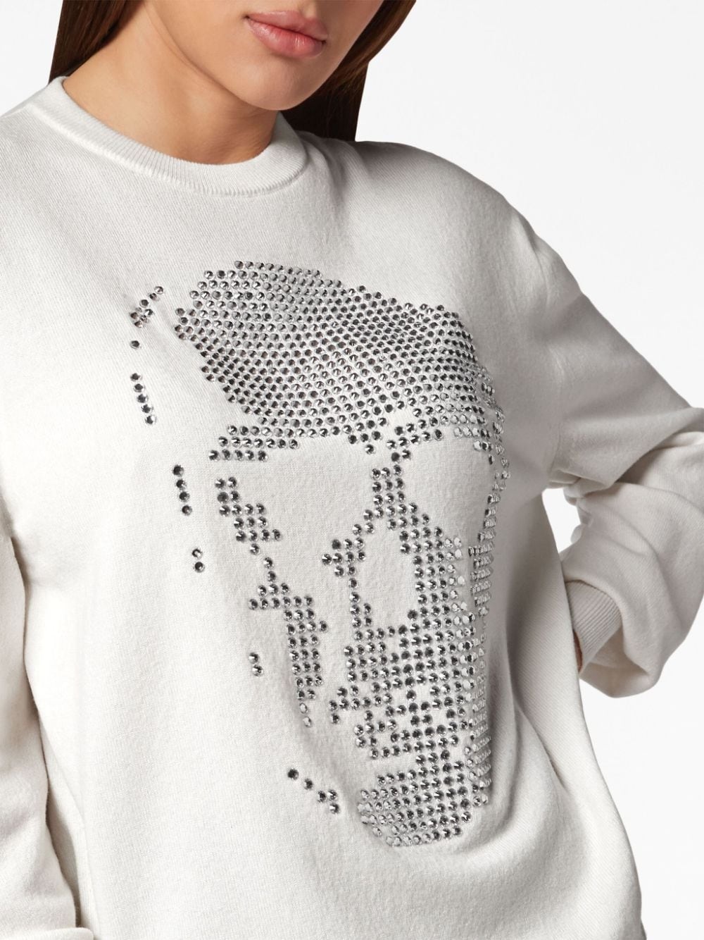 skull-motif crystal-embellished sweatshirt - 5