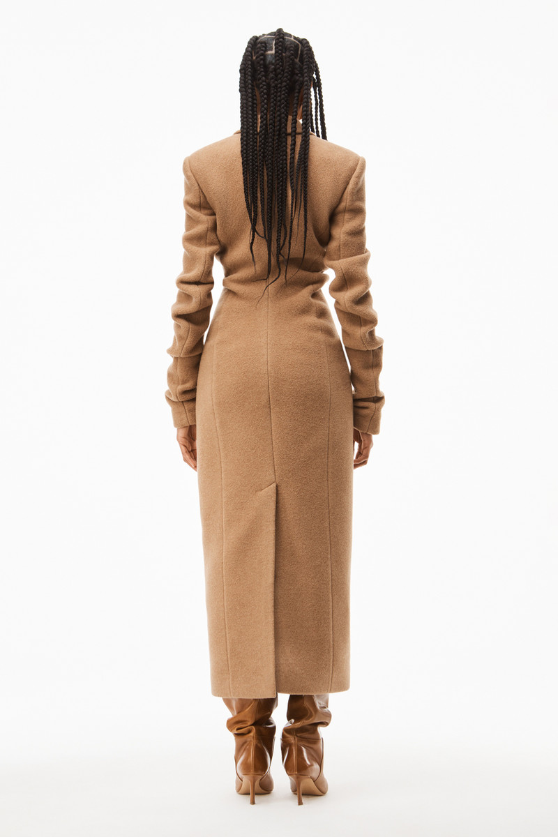 FITTED LONG COAT IN STRETCH WOOL 5