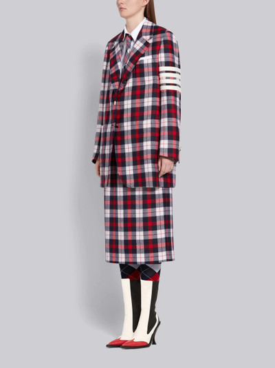 Thom Browne Tricolor Tartan Check Wool Twill Narrow Shoulder 4-Bar Sack Jacket outlook