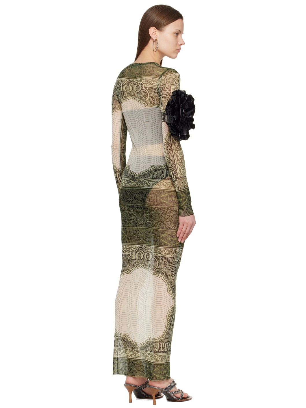 Green & Off-White 'The Cartouche' Maxi Dress - 3
